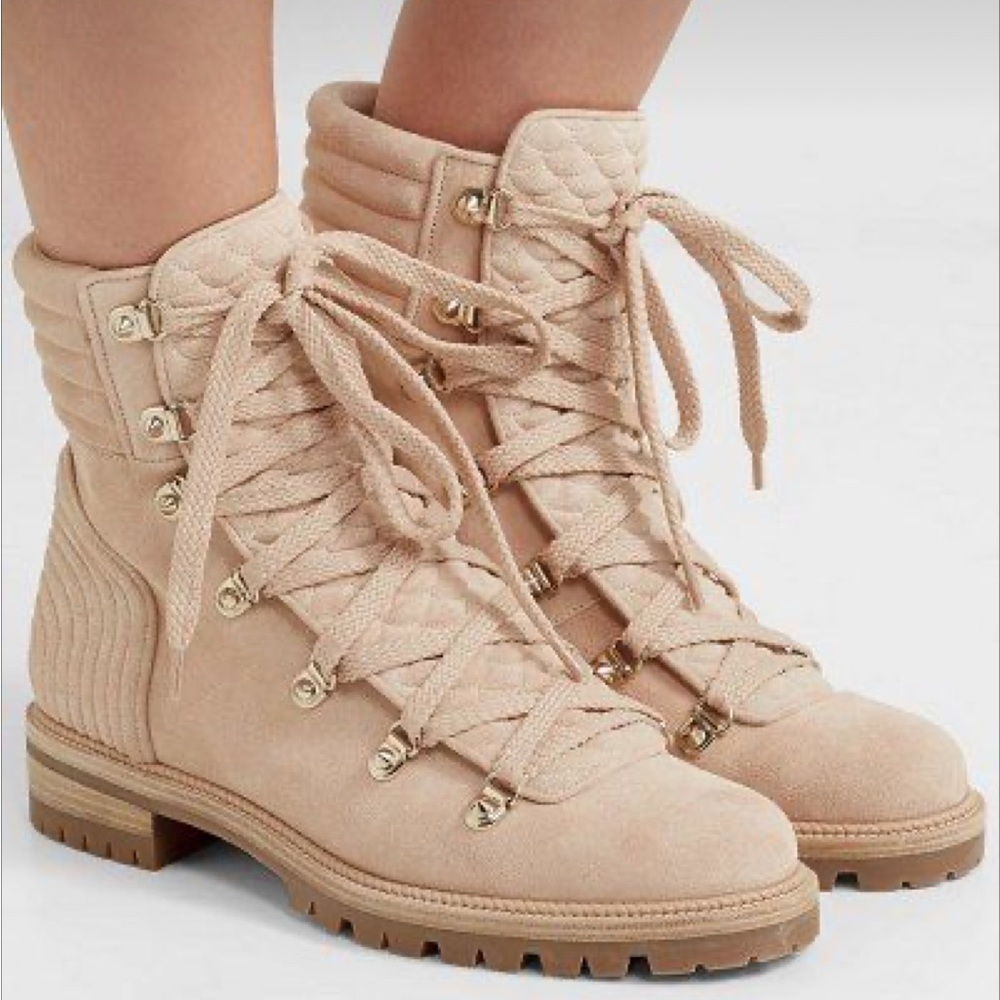 Christian Louboutin Beige Suede Mad Ankle Boots Size 35